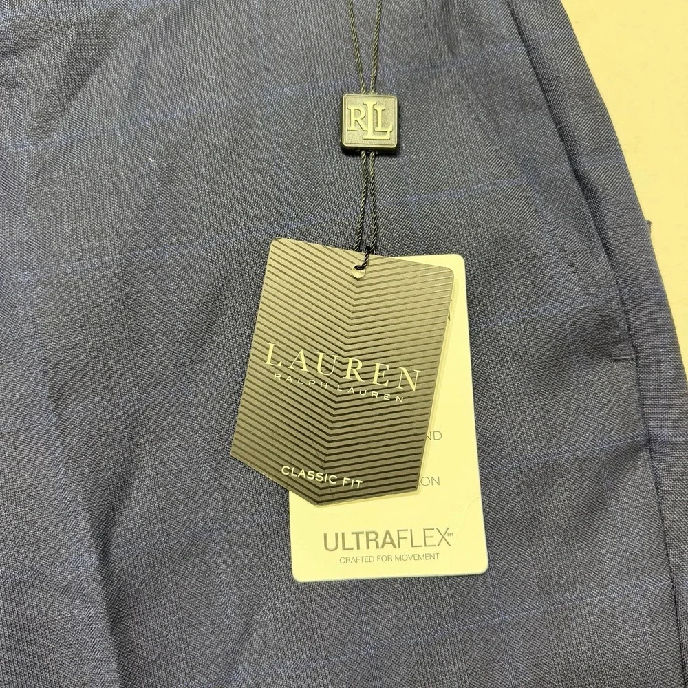 Lauren Ralph Lauren Classic Fit Suit Trouser Mens 42 X 30 Navy Ultra Flex NWT